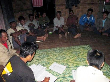 Consultation communautaire lors de la phase de démarrage, canton de Matupi